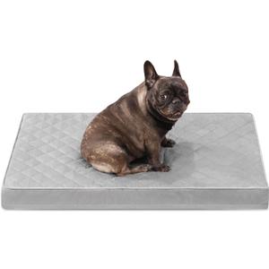 NUPIDA Orthopedic Dog Beds for Medium Dogs Waterproof Dog Bed for Crate, with Removable Washable Cover and Non-Slip Bottom, 29x18 Inch, Light Gray