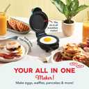 Dash MultiMaker Mini System - Compact Waffle Maker for Family Breakfasts - Removable Griddle Plates & nonstick surface - 6 Plates - Aqua