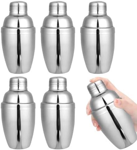 6PCS Mini Cocktail Shaker, Drink Shakers Cocktail,Stainless Mini Martini Shaker, Cocktail Shaker With Strainer, for Bar Tending, Espresso Shaker, for Bar Party Home Drink Mixers (8 OZ)
