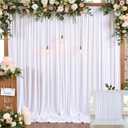 12ft x 10ft White Backdrop Curtains for Parties, Wrinkle Free 2 Panels Photo Backdrop Drapes Back Drop Cloth for Wedding Birthday Photography Background Decor