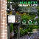 Sprinkler Timer for Garden Hose, 2 Zone Water Timer with with Auto Rain Delay, IP54 Waterproof 3.3 Large LCD Drip Irrigation System Timers for Plant, Yard, Lawns, Outdoor