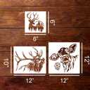 Animal Wood Burning Stencils for Painting 12 Deer Bear Cow Stencil Wildlife Stencils for Crafts T-Shirt Fabric Wood DIY Decor