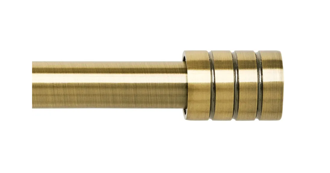 Warm Gold Double Rod Curtain Rods 72-144" (6-12ft), Decorative Double Drapery Rod with Cap Finials, 1 Inch Front and 5/8 Inch Back Heavy Duty Double Window Rods, Warm Gold Dual Curtain Rod