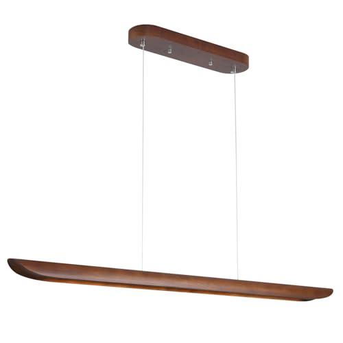 71" Wood Linear Pendant Light, Dimmable Kitchen Island Lighting with Remote, 40W LED Island Lights for Kitchen, Adjustable Linear Chandelier for Dinning Room Light Fixture, Bar, Pool Table Light