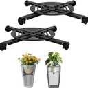 Adjustable Plant Risers for Inside Pots-100lb Heavy Duty Metal Plant Riser with Rubber Feet, Easy Assembly, Fits Round/Square/Tapered Pots, Indoor Outdoor Use(Adjustable Size Range:14-18"- 2Pack)