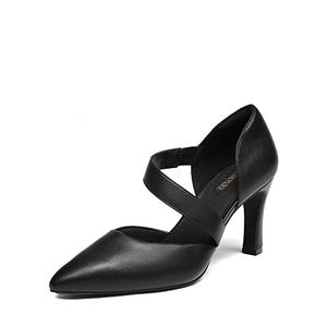 DREAM PAIRS Women's High Heels Pumps Dress Closed Pointed Toe Comfortable D'Orsay Pumps Shoes for Work Office Wedding Dancing Charmane,Size 8,Black-Pu,SDPU2350W