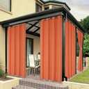 BONZER Outdoor Curtains for Patio Water Resistant Heavy Privacy Light Filtering Grommet Outside Curtains for Porch, Pergola, Gazebo, 1 Panel, 54W x 84L inch, Mecca Orange