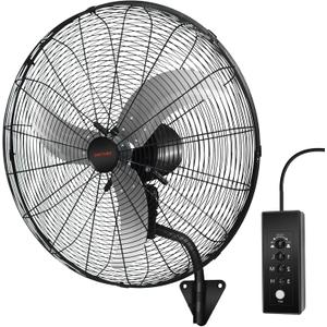 24 Inch Wall Mount Fan, Oscillating Wall Mounted Fan, 3 Speed High Velocity with Max 7200 CFM, IP44 Water Resistant for Patio, Warehouse, Workshop, Garage, ETL-Certified