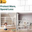 Cumbor 2 Pack 29.7-51.5" Extra Wide Baby Gate for Stairs, Easy Walk Through Dog Gates for Doorways, Pressure Mounted Pet Gate Indoor, Safety Auto-Close Child Gate for Kids with 4 Wall Cups, White