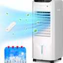 Uthfy 32 Inch Swamp Cooler Air Conditioner, 3 IN 1 Evaporative Air Cooler with 4.2 Gal Water Tank, 4 Mode, 3 Speed, Remote Control, 120° Oscillation, 12 H Timer, Portable AC for Indoor Room, Bedroom