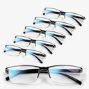 6 pack Executive Style Reading Glasses Men - Durable Readers with 99% Blue Light Blocking - Comfortable Fit with TR90 Frames 1.75