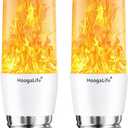 HoogaLife Flame Light Bulbs, Warm Flickering Light Bulbs Effect of Real Fire, E26 Led Flame Light Bulb for Christmas, Halloween, Party Patio Porch Home Holiday Indoor & Outdoor Decorations- 2 Pack
