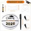 Senior 2027 Graduation White Autograph Blank Soccer Ball Size 5 Official, Acrylic Stand, Signature Pen for Graduation 2027 Night Gifts