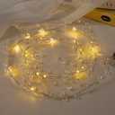 AdasBridal Diamond Beads String Fairy Lights Battery Operated - Clear Acrylic Crystal Bead Strand 20 Led String Lights 3.94 Ft for Christmas Tree Hanging Wedding Centerpiece Party Decorations, 2 Pack