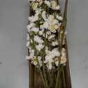 florisso 6 PCS Artificial Cherry Blossom Branches Spring Indoor Decoration, Faux Flowers 34.45" Long Stems Plum Fake Peach Plants Real Touch Silk for Wedding Home Bedroom Party Table Office, White