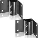 Stationary Dock Inside Corner Leg Pipe Holder, Heavy-Duty Floating Dock Metal Edge Hardware Pipe Leg Holder for 2 Inch Mounting Holes, with Adjustable Mounting Screws and Black Anti-Rust Coating