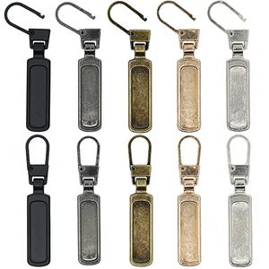SINCCO 10 Pcs Zipper Pull Replacement, Universal Zipper Pull Tab Fixer Metal Zipper Head Handle Mend Repair Kit for Jacket Purse Backpack Luggage Boot, Multicolor