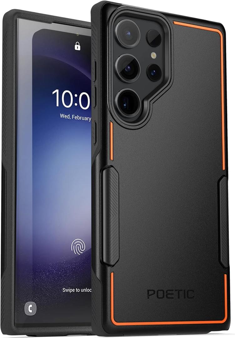 Poetic Neon Series Case Designed for Samsung Galaxy S23 Ultra 5G 6.8 inch, Dual Layer Heavy Duty Tough Rugged Lightweight Slim Shockproof Protective Case 2023 New Cover for Galaxy S23 Ultra 5G, Black