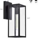 MICSIU 2 Pack Dusk to Dawn Outdoor Lighting, 14.5 Inch Modern Farmhouse Exterior Wall Sconce with Clear Glass, Industrial Black Outside Porch Lights for House Garage Entryway, E26 Base, ETL Listed