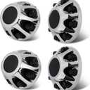 LEAPTREND 4pcs Chrome Dually Wheel Center Caps 8 Lugs Fit for 2011-2026 Chevrolet/Chevy Silverado 3500HD GMC Sierra 3500HD, Rim Hub Cover with Dual Rear Wheels (2 Front & 2 Rear), 8.9 inches