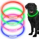 Frienda 4 Pcs Dog Collar LED USB Rechargeable Lights Dog Necklace Collars Doggy Lights for Night Walking Adjustable Safety Lamp Pet Collars for Large Medium Small Puppy(Classic Style,4 Colors)