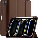 Kidopire New Compatible with iPad Pro 11 Inch Case (M4 2024/M5 2025) with Pencil Holder, Smart Cover with Protective Trifold Stand & Soft TPU Back, Auto Wake/Sleep, Support Pencil Pro, Dark Brown