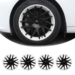 Motrobe 2024 2025 Tesla Model 3 Wheel Cover 18 Inch Hubcaps Wheel Hub Caps OEM Rim Protectors Cover Replacement Model 3 Exterior Accessories Highland Set of 4