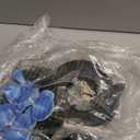 Briful Blue Orchid Fake Flowers with Black Vase, 16.1'' Artificial Orchid Silk Flowers Faux Orchid Arrangement for Home Office Room Table Centerpiece Modern Decoration