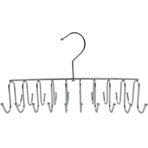 Whitmor 20 Hook Chrome Closet Hangers for Belts, Ties, Bras, Scarves