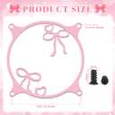Lounsweer 4 Pcs 120mm Pink Bow Guard Fan Grill Metal PC Fan Grill Cover with Screws Cute Computer Accessories Coquettish PC Case Decor for Office Game Room Valentines Gift for Girls Women