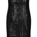 WELAKEN Girls Sequin Dress for Kids Sparkly Halter Neck Sleeveless Casual Party Wedding Twirl Dresses (14 Years, Fishtail-black)