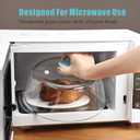 Glass Microwave Splatter Cover for Food Tall Microwave Cover with Silicone Knob 100% Food Safe 10in Plate Splatter Guard Lid With Vent Hole BPA Free Dishwasher Safe