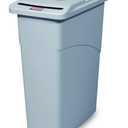 Rubbermaid Commercial Products Slim Jim Waste Confidential Combo 23-Gallon Gray Paper Slot to dispose Documents with Lock Lid for Security Best use for Offices/School/University/Courtroom