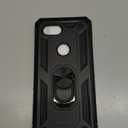 for Google Pixel 3A Case with [2 Pack] Tempered Glass Screen Protector, for Google Pixel 3A Heavy Duty Armor [Military-Grade] ProtectiveMagnetic Ring Stand Phone Case Black