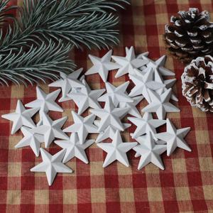 White Mini Metal Barn Star Home Decorative Accents,Metal Stars for Crafts, Handmade Accessory,1.25-Inch, Set of 27. (White)