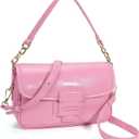 Chinllo Flap Clutch Purse Crossbody Bags for Women, Vegan Leather Handbags with Top Handle and Adjustable Strap