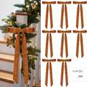 20 Pcs Christmas Velvet Ribbon Bows for Christmas Tree 6 x 13 Inches Vintage Khaki Craft Bows Ornaments Rustic for Garland Wreath Gift Wrapping Candy Bags Party DIY Decorations