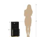 Hzuaneri Bathroom Storage Cabinet, Small Floor Cabinet with 2 Door and Shelves, Toilet Paper Cabinets, Bathroom Organizer with Adjustable Shelf, for Small Spaces Rattan Black 7.1" Dx14.6 Wx32.7 H