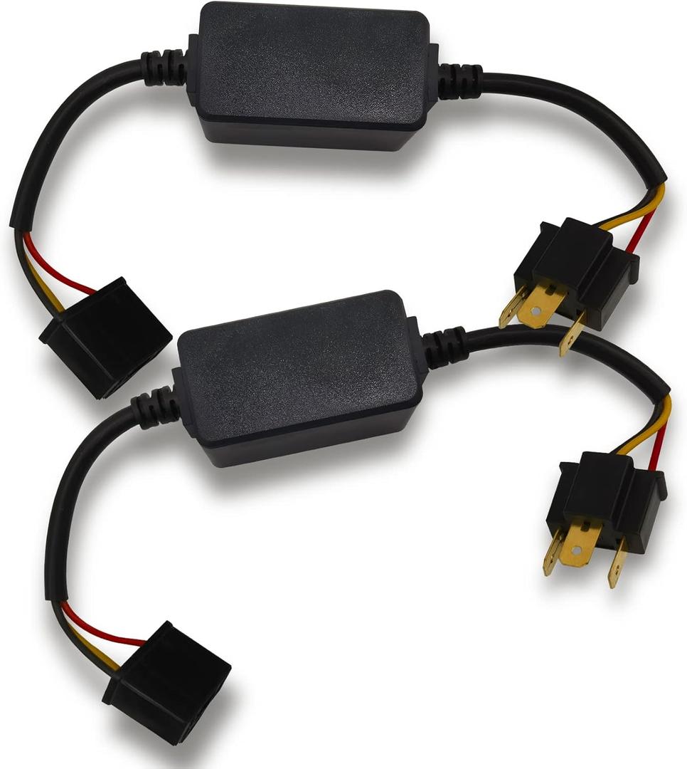 HAOBO 2PCS H4/HB2/9003 Car Canbus Decoder, LED Light Kit, Anti-Flickering Harness Error Free Resistor, Universal Car Accessories Load Resistors for Most Cars Trucks SUVs