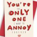 5 x Funny Valentines Day Card for Him Her, Cute Vday Gifts for Husband Boyfriend Wife, I Want To Annoy You Card