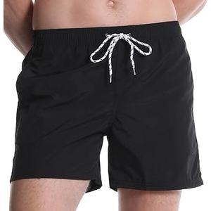 Men's Quick Dry Swim Trunks - Beach Vacation Essentials Board Shorts, XL, Black