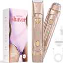Dermave Bikini Shaver - Bikini Trimmer for Women, Waterproof Electric Dual Head Shaver (Gold)