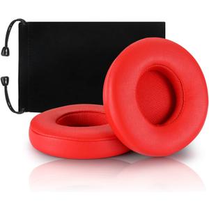 Replacement Earpad Cover,Ear Cushion Pads Compatible with Solo 2.0 3.0 Headphones by Dr. DRE 1 Pair (Red)