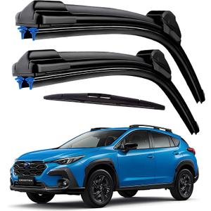 Dual Rubber Blade Windshield Wipers for 2025 2024 2023 2022 2021 2020 2019 2018 Subaru Crosstrek/Impreza 2017-2025 Automotive Replacement Wiper Blades 26"/16"/12" Rear Wiper (Set of 3) Top Lock