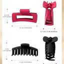 Mesovor 4 Pack Silicone Flexible Hair Claw Clips, Nonslip Large Claw Clip | Soft Hair Grip Hairclips for Thin and Thick