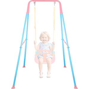 Foldable Swing Stand for Kids, Heavy-Duty Metal Swing Frame for Indoor/Outdoor, Suitable for Most Baby Toddler Swings, Easy to Assemble & Store, Swings not Included