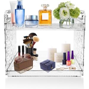 Kornnapa Display Stands, Perfume Organizer Cologne Stand Makeup Organizer Bathroom Organizer Countertop Tiered Tray Stand for Spice Rack Cupcake Dessert Risers Display Shelf Transparent