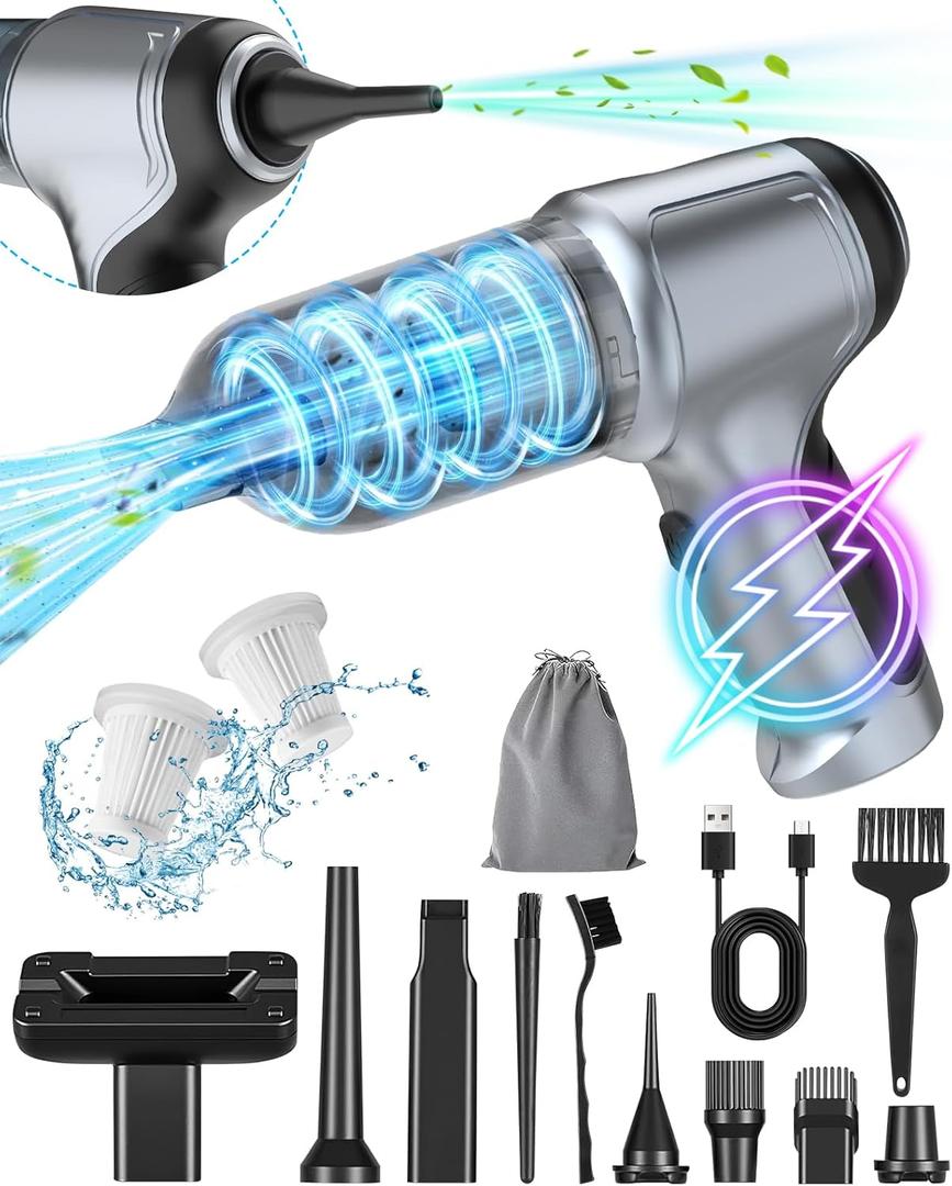 Meteralla 18000Pa Car Vacuum Portable Cordless, 5000mAh High Power Cordless Vacuum Cleaner, 120W Portable Vacuum for Car, Office, Pet and Home Cleaning