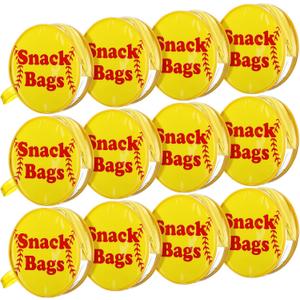 Reginary 12 Pcs Softball Snack Bags for Team Gifts Softball Goodie Clear Treat Candy Pouch Bags PVC Waterproof with Zipper Party Favors for Team Birthday Gifts Sport Supplies