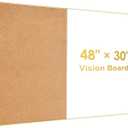 ARCOBIS Cork Board White Board Combo, Bulletin Board-Gold Frame, Magnetic Dry Erase Board & Corkboard for Wall, Vision Board for Home, Office, School (Gold, 48 x 30)